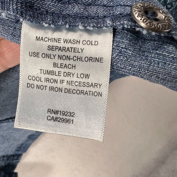 Alfred Dunner Womens Embroidered Denim Vest Size 12 Button Front Sleeveless - Picture 10 of 13